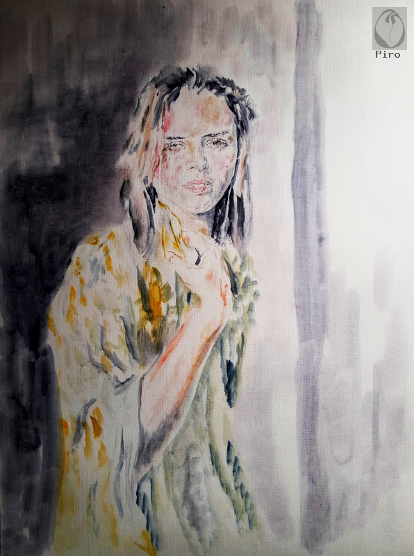oil on paper - olio su carta di Piro